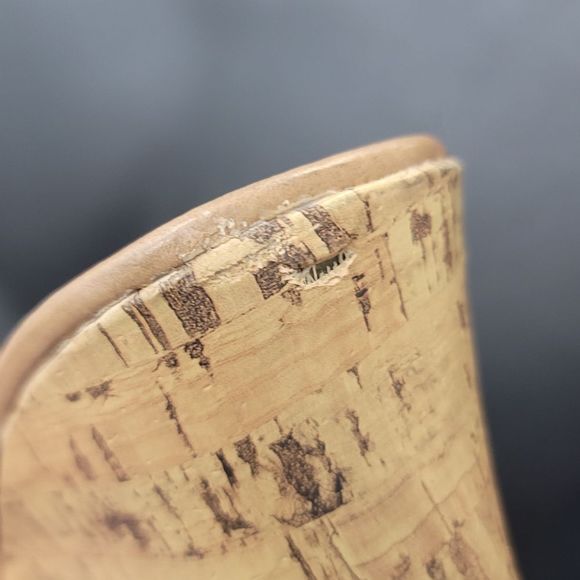 ARIZONA Black/Cork Platform Wedge Heels Size 9 - Picture 4 of 10